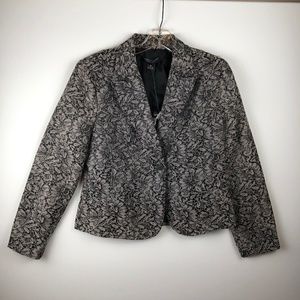 August Silk Gray/Black  Floral Jacket 10P NWT $28